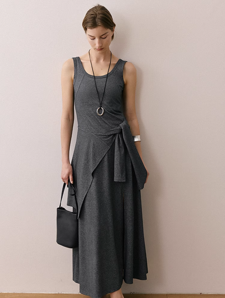 Deconstructed Knit Tank Dress & Shrug Set