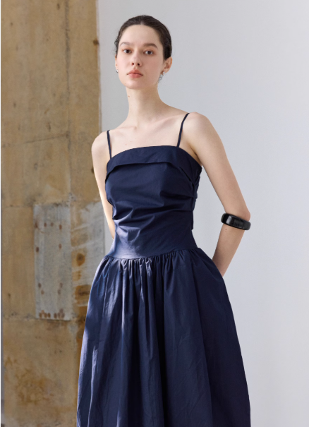 Cotton Blue Bustier Babydoll Dress