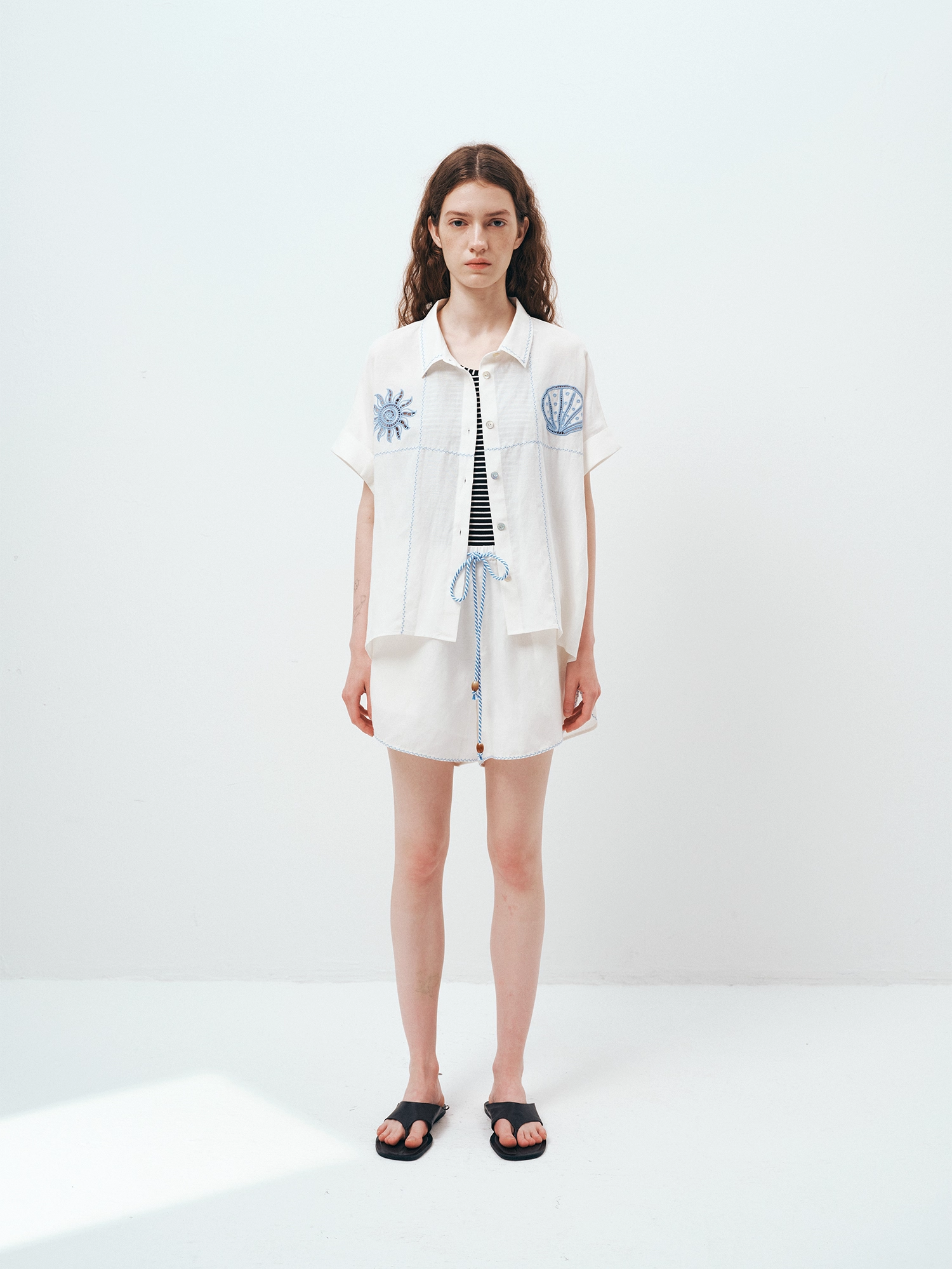Eyelet Embroidered Shirt Dress