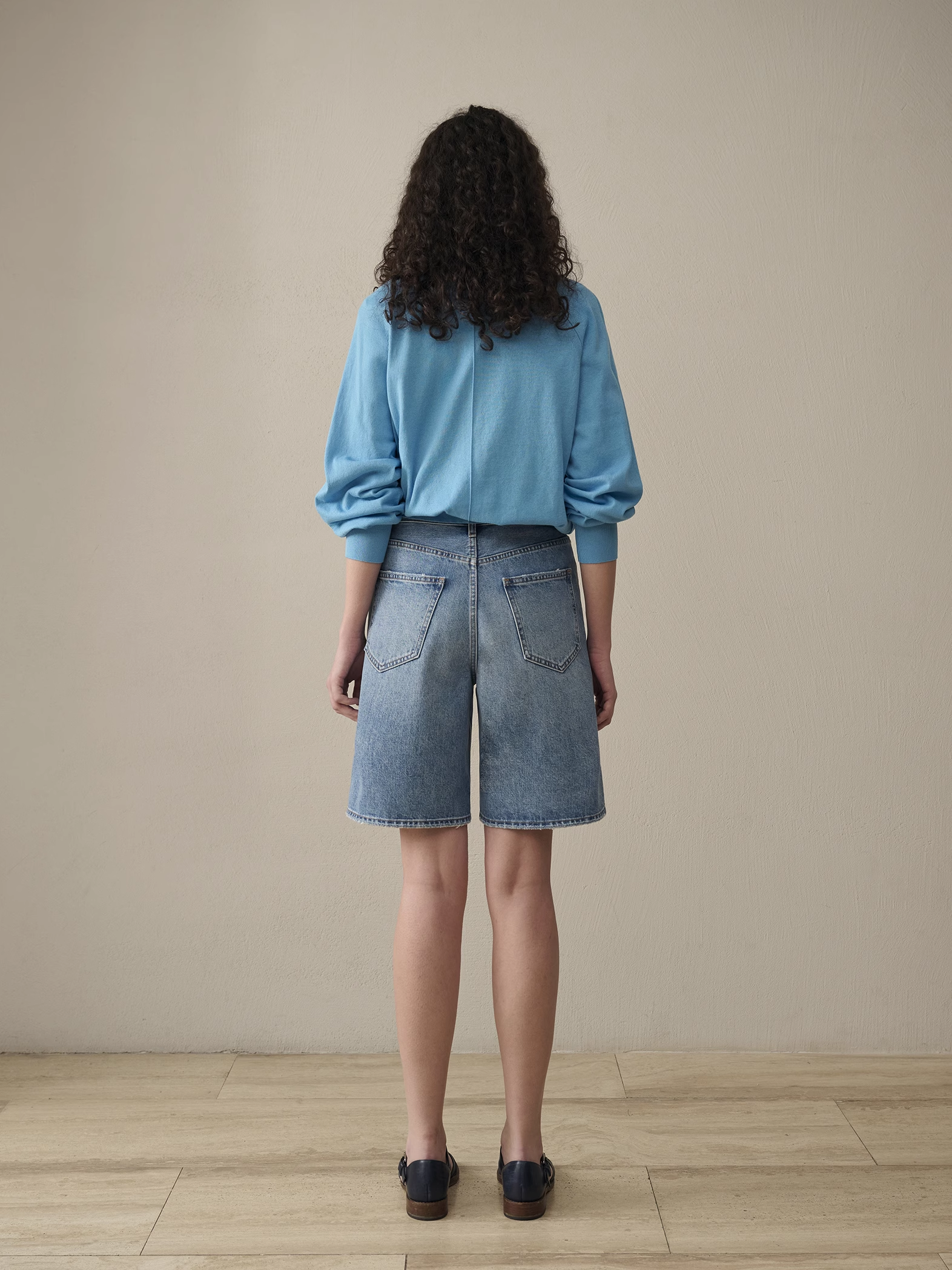 Classic Washed Denim Shorts
