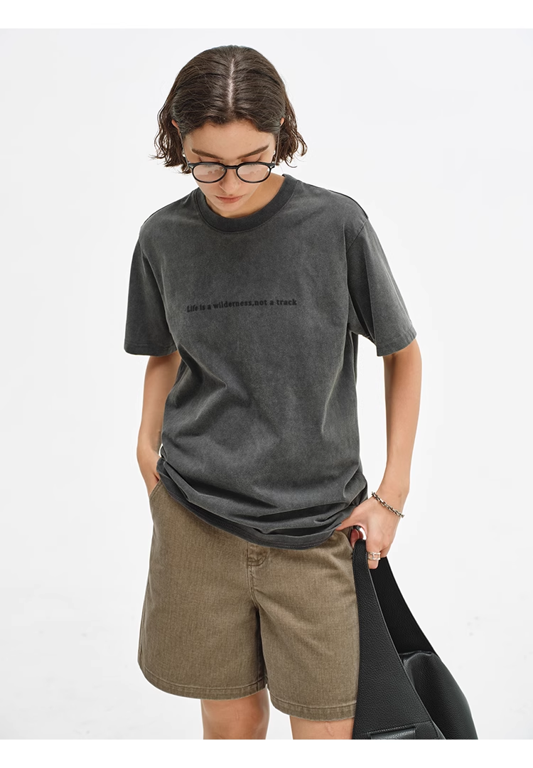 Washed Utility Straight Shorts