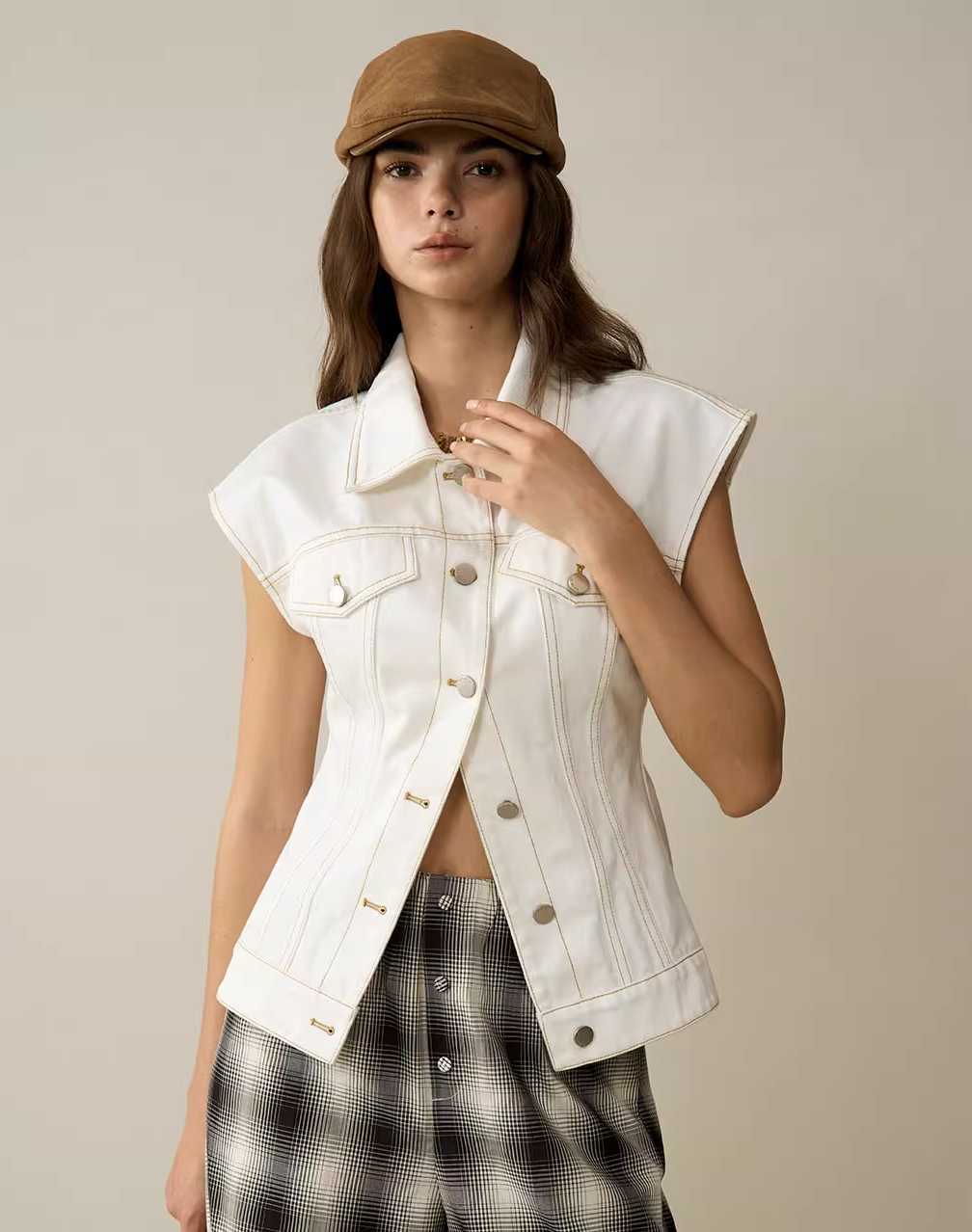 Sleeveless Denim Vest Jacket