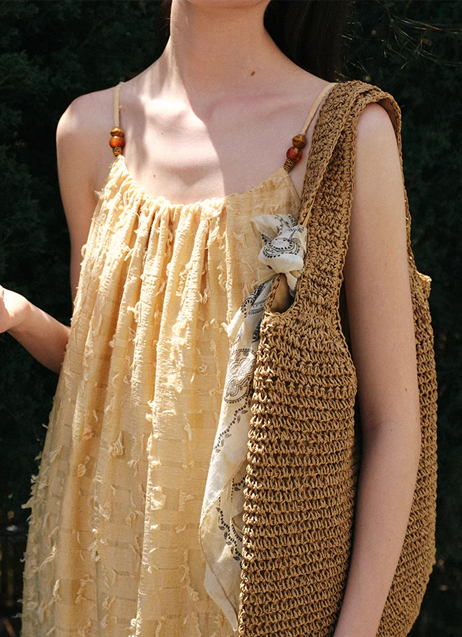 Jacquard Spaghetti Strap A-Line Dress