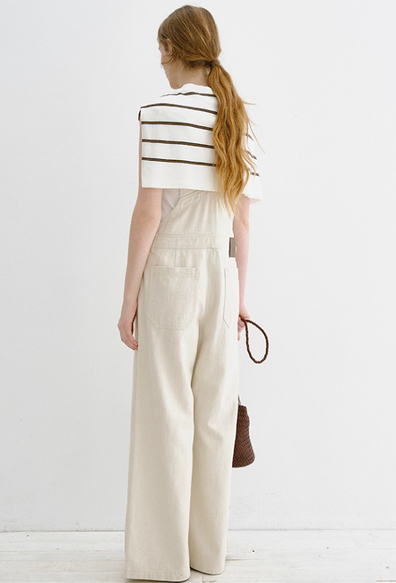 Washed Straight-Leg Denim Overalls