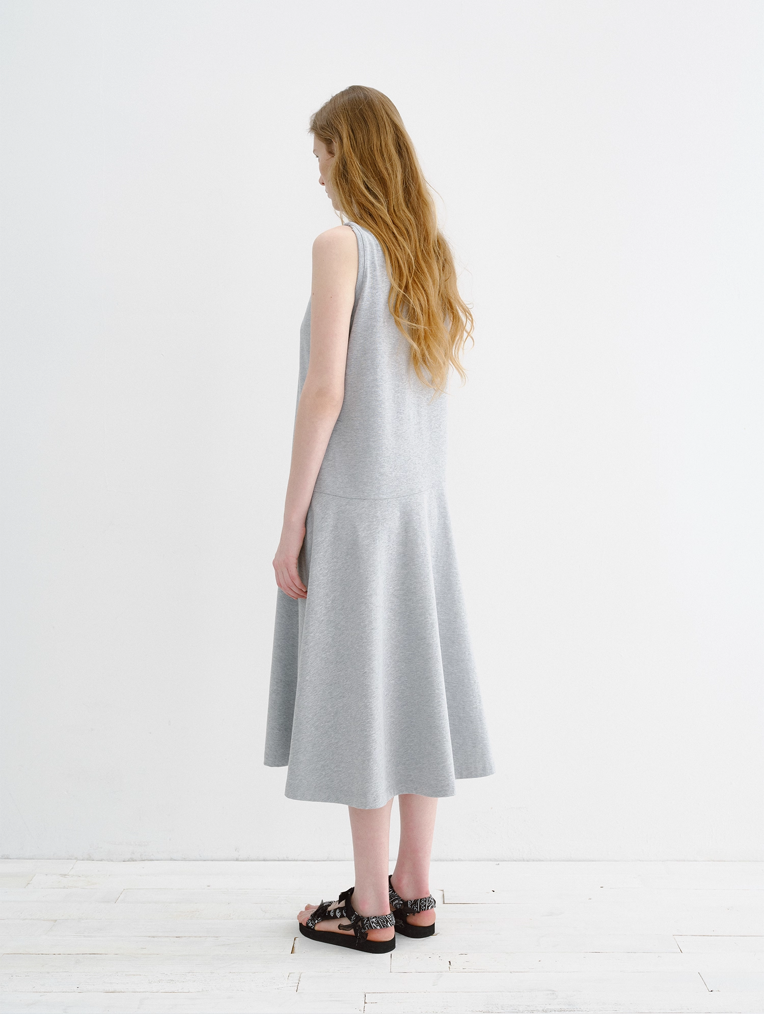 Knot-Shoulder Sleeveless Maxi Dress