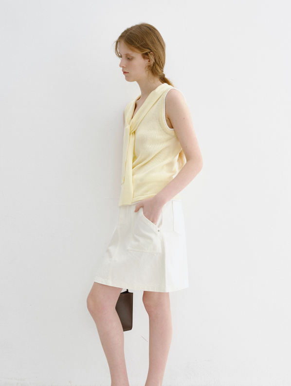 Sleeveless Knit Vest with Faux Two-Piece