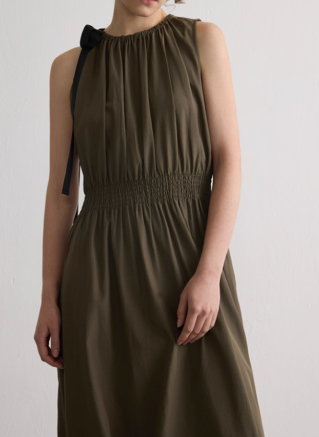 Halter Neck Tie-Front Sleeveless Maxi Dress
