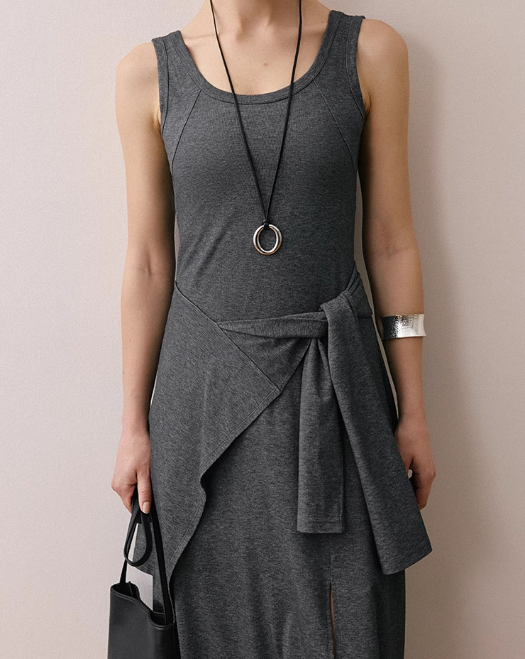 Deconstructed Knit Tank Dress & Shrug Set