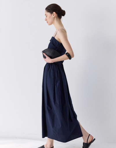 Cotton Blue Bustier Babydoll Dress