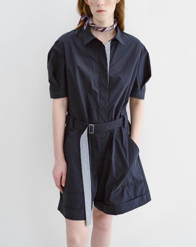 Navy Utility Short Sleeve Jumpsuit