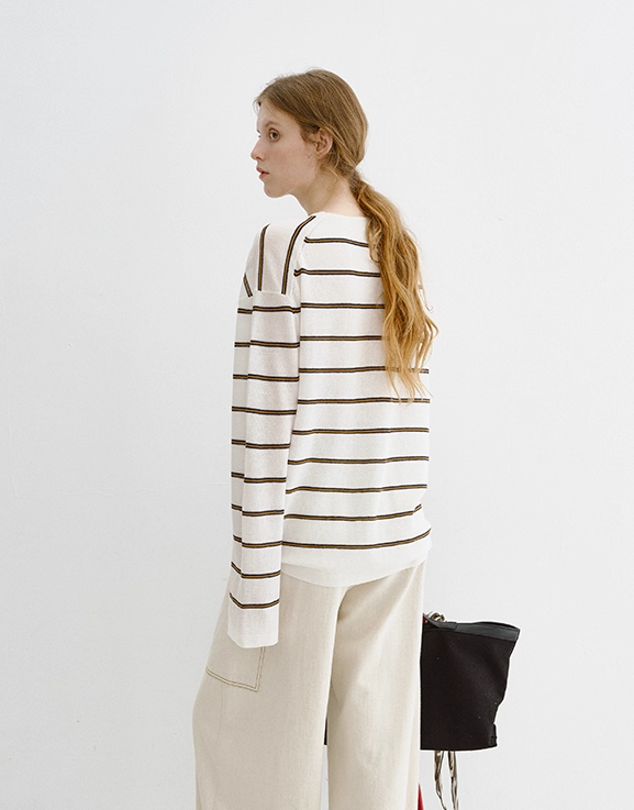 Linen-Blend Striped Knit Cover-Up