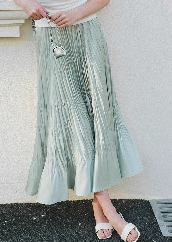 Matte Satin Midi Skirt