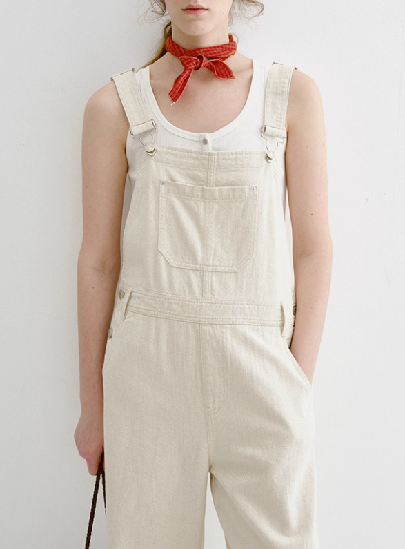 Washed Straight-Leg Denim Overalls