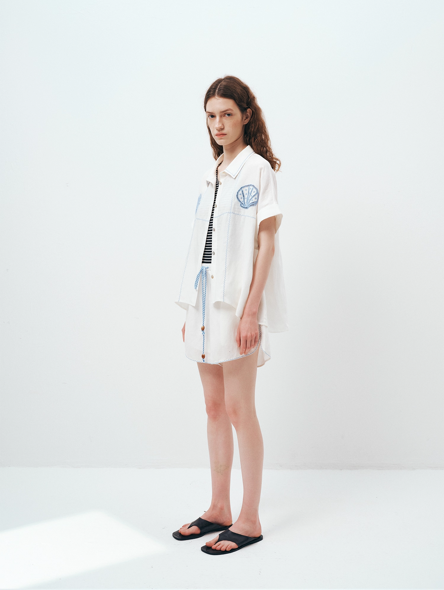 Eyelet Embroidered Shirt Dress